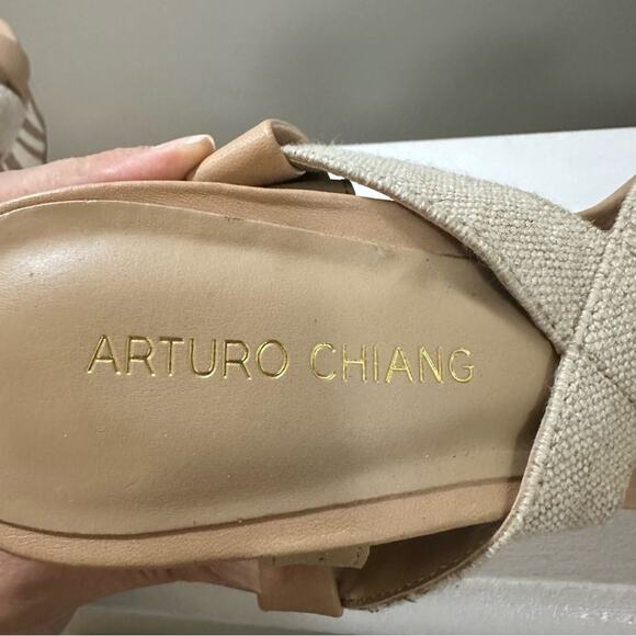 Arturo Chiang Clover Zebra Striped Wedge Platform Sandal Women’s size 9.5 - Picture 5 of 8